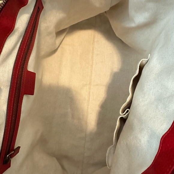 LNWOT Large in Red Canvas Vintage Web Rania Top Handle Gucci Bag - Picture 4 of 11